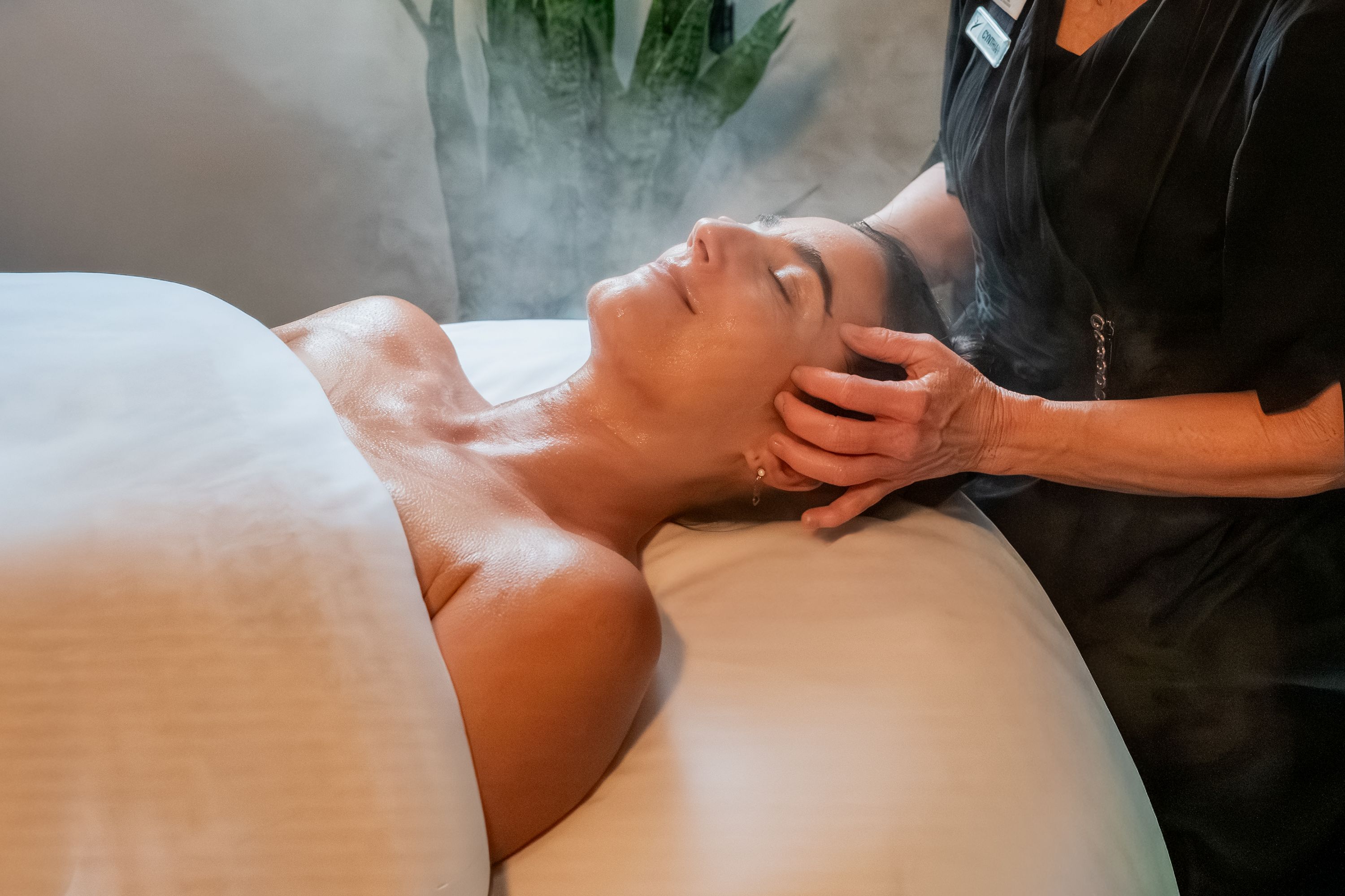 Guest receiving a body treatment at Glen Ivy
