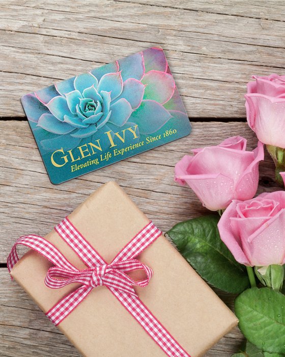 Gift card with pink roses