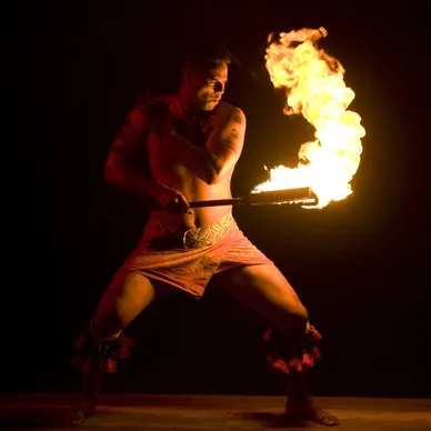 Samoan Fire Knife Performance at the Last Luau at Glen Ivy Hot Springs