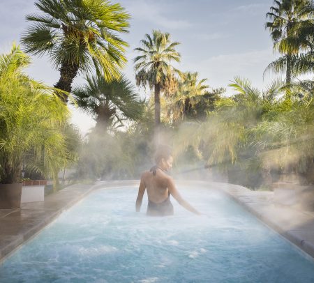 Escape the cold of winter in the warm waters of Glen Ivy Hot Springs